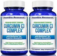 Curcumin C3 Complex with BioPerine - Powerful Health Benefits - Non-GMO Vegetarian Tumeric Capsules (2 Pack)