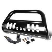 For Chevy/GMC Silverado/Sierra GMT800 3 inches Black Bumper Push Bull Bar + Skid Plate + Relocation Kit