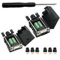 DB9 Breakout Connector DB9 RS232 D-SUB Female and Male Adapter 9-pin Port Adapter to Terminal Connector Signal Module with case(Female Connector,Male Connector DB9 5+5 with case)