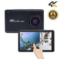 Sport and Action Camera Touch Screen 1080P HD 4K WiFi Underwater 30M Cam with 170 Wide Angle Rechargeable Battery DV Black