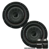 KICKER CVT10 CompVT 10-Inch (250mm) Subwoofer, 4-Ohm Bundle