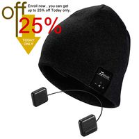 Bluetooth Beanie Hat,Topple Wireless 4.1 Superior CSR Headphone Beanie Hat HD Stereo Earphone Speaker &Mic,Unisex Washable Men Women Winter Outdoor Fitness (TB201BB-Black)