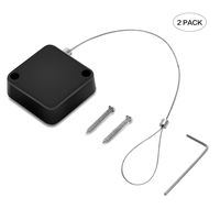 Easycosy Retractable Items Lock Security Cable Lock Anti Theft Combination Lock for Locking Shop Goods (Black-Cable - 2P)