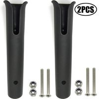 TIHOOD 2PCS Tube Rod Rack-Replacement Parts and Accessories for Tournament Fishing, Rod Fishing, Deep Sea Fishing and Trolling/Fishing Rod Holder Rod with Screws (Black)