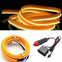 HomDSim 32.8ft/10m Auto Car Neon LED Panel Gap String Strip Light, Glowing Electroluminescent Wire/El Wire Lamp, Cold Strobing for Automotive Interior Car Decor Decorative Atmosphere,6mm Sewing Edge