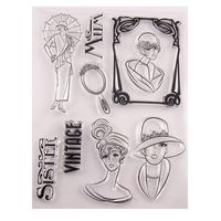 Mother's Day Mum Lady Sister vintage style fashion women Clear Stamps for Cards Making Decoration and Scrapbooking Rubber Stamps for Craft