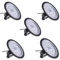 100W UFO LED High Bay Light Factory Warehouse Industrial Lighting 10000 LM 6000-6500K IP54 Warehouse LED Lights- High Bay LED Lights- Commercial Bay Lighting for Garage Factory Workshop Gym (5 PCS)