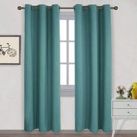 NICETOWN Thermal Insulated Solid Grommet Blackout Curtains/Drape for Living Room (Sea Teal, 1 Pair, 42 by 84-Inch)