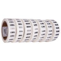 Clothing Size Strip Labels - 1.25" X 5" - 250 Strips Per Roll - 1500 Labels Total! - Clear with Black and White Ink by Kenco (7 Pack)