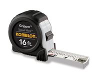 Komelon SM5416 Speed Mark Gripper Acrylic Coated Steel Blade Tape Measure 16-feet by 1-Inch, White Blade
