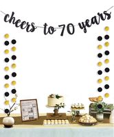 Moohome Cheers to 70 Years Gold Glitter Banner for Adult 70th Birthday Party Supplies Wedding Anniversary Party Decorations