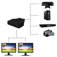 Tuscom HDMI Male to 2 HDMI Female 1 in 2 Out Splitter New 1080P HDMI Port Male to 2 Female 1 in 2 Out Splitter Cable Adapter Converter