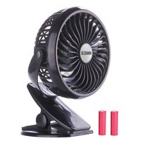 BLUBOON Clip on Fan Battery Operated Fan Portable for Baby Stroller 5 inches (Two Batteries, one for Backup)