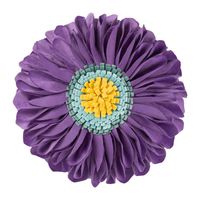 JWH Handmade 3D Flowers Accent Pillow Round Sunflower Cushion Decorative Pillowcase with Pillow Insert Home Sofa Bed Living Room Decor Gift 12 Inch / 30 cm Velvet Purple
