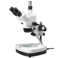 AmScope SH-2TY-C2 Professional Trinocular Stereo Zoom Microscope, WF10x and WF15x Eyepieces, 10X-60X Magnification, 1X-4X Zoom Objective, Upper and Lower Halogen Lighting with Rheostat, 110V-120V