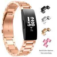 Valchinova Compatible with Fitbit Inspire Band Replacement Women Premium Stainless Steel Metal Inspire HR Bracelet Wristband Strap Accessory (Rose Gold)