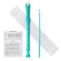 KINGSO 8-Hole Soprano Descant Recorder With Cleaning Rod + Case Bag Music Instrument (Green)