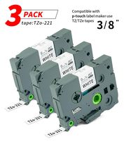 Label Orison 3PK P-Touch Label Tape TZ221 TZe221 TZ TZe Replacement for Ptouch Standard Laminated Cartridges,9mm Black on White 0.35 inch (3/8") x8m(26.2ft)