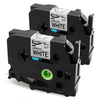 Anycolor Comapatible Label Tape Replacement for Brother Ptouch TZe-241 18mm 0.7 inch, Compatible with Brother Ptouch Label Maker D400 1280 1800 1880 1900 (Black on White, 2-Pack)