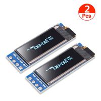 Organizer 2pcs I2C OLED Display Module 0.91 Inch I2C SSD1306 OLED Display Module I2C OLED Screen Driver DC 3.3V~5V for Arduino (Blue)