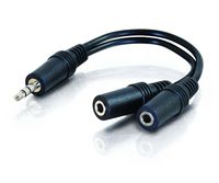 C2G 40426 Value Series One 3.5mm Stereo Male to Two 3.5mm Stereo Female Y-Cable (6 Inches)