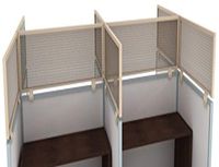 12" Polycarbonate Cubicle Mounted Privacy Panel with Small Brackets, 12" X 60", Smoke/Light Brown