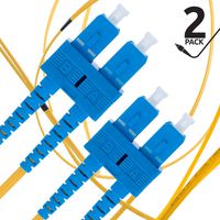SC to SC Fiber Patch Cable Single Mode Duplex - 2m (6.56ft) - 9/125um OS1 (2 Pack) - Beyondtech PureOptics Cable Series
