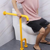 KMCMYBANG Toilet Rail Safety Auxiliary Armrests Flip-Up Screw-in Bathroom Grab Bar with Textured Grip Stainless(White, Yellow) Toilet Safety Rails (Color : Yellow, Size : 60x70cm)