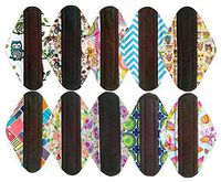 10PCS 14 Inch Overnight Charcoal Bamboo Cloth Reusable Washable Menstrual Pads Sanitary Pads (MC14-10-01)