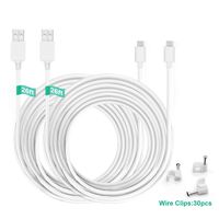 BENSN Extra Long 26Ft Power Cable for Nest Cam, YI Camera,5V Micro USB Power Cord(2 Pack)