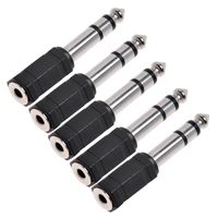 5pcs 6.35mm 1/4 Male to 3.5mm 1/8 Female Stereo Audio Mic Plug Adapter Jack