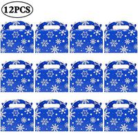 Christmas Gift Box for Presents Blue Color with Snowflake Pattern 12pcs 6 Inch Gift Box for Candy.