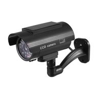 uxcell Fake Security Camera Solar Powered Dummy CCTV Surveillance System with Blinking Red LED Warning Alert Light, Sticker for Home Outdoor Indoor Black
