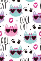 CSFOTO 5x7ft Cool Cat Background Cartoon Cute Footprint Sweet Baby Shower Photography Backdrop Photo Studio Props Kid Infant Newborn Baby Artistic Portrait Children Room Decoration Wallpaper