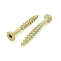 100 Qty #8 x 1-5/8" Inch Tan Fence & Deck Screws | Torx Star Drive | Bit Included (SNG917)
