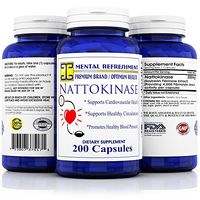 Mental Refreshment: Nattokinase 200 mg, 200 Capsules - Best for Maintaining a Healthy Heart, Natural Blood Thinner (1 Bottle)