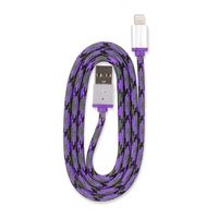 360 Electrical 360400 QuickCharge Lightning to USB Braided Charging Cable, 3'/0.9m, Purple
