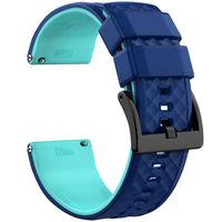 Ritche Silicone Watch Bands 18mm 20mm 22mm Quick Release Rubber Watch Bands for Men Women (Navy Blue/Light Blue/Black, 18MM)