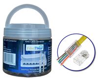 Internet Network Connector (100pieces RJ45 CAT5/5e end-Pass-Through one Piece Ethernet Modular Plug)