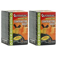 Aluf Plastics 792697 Ultrasac Heavy Duty Professional Quality Contractor Trash Bag, 42 Gallon Capacity, 2 ft.9in x 3 ft.9.5 inch, Black (Case of 20) PACK OF 2 CASES