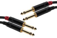 Elite Core Superflex Gold SFP-215QQ Dual 1/4" TS to 1/4" TS Patch Cable, 15'