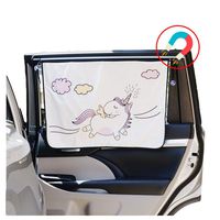ggomaART Car Side Window Sun Shade - Universal Reversible Magnetic Curtain for Baby and Kids with Sun Protection Block Damage from Direct Bright Sunlight, Heat, and UV Rays - 1 Piece of Unicorn