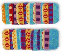 Reusable Dish Scrubber Sponge Set - Non-Scratch Scouring Pads & Scrubbing Cloths Made of Natural Organic Cotton Fibers with Food-Grade Hardener Coating for Kitchen, Bathroom & Household Cleaning (12)