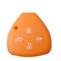 MOKIE Silicone Key Fob fit 2007 2008 2009 2010 Toyota Camry Keyless 4 Buttons Smart Key Fob Cover Orange
