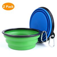 DodoBee Collapsible Dog Bowl, 2-Pack Silicone Large Portable Dog Bowl, Pet Dog Water Bowls Collapsible Dog Bowl Cat Dog Feeding Bowl, Collapsible Dog Water Bowl Food Dishes Bowl with Carabiner Clip