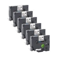 P Touch Label Tape TZ TZe 12mm 0.47 Inch Laminated White Tape, Repalce Brother TZe-231 TZe231 Black on White Label Tape for Brother P-Touch Label Maker PTH100 PTD210 PTD400 PTD600 8m 26.2 Feet, 6-Pack