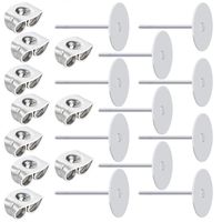 baotongle Stainless Steel Earrings Posts Flat Pad (2 Size) with 100 Pairs Earring Backs for Earring Making Findings, Total 200 Pieces
