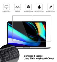 2 Pack Matte Anti-Glare Screen Protector for 2016-2019 MacBook Pro Touch Bar 13 inch A2159 A1706 A1708 A1989 with Surprise Keyboard Skin, Help for Your Eyes Reduce Fatigue