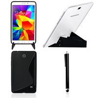 Enobu S-Flex TPU Case for Samsung Galaxy Tab 4 8.0 (8 Inch)+ Stylus + Stand- Black