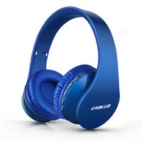 LOBKIN Bluetooth Headphones Over Ear, Stereo Wireless Headset with Microphone, Foldable Wireless and Wired Headphones with TF Card MP3 Mode and FM Radio for iPhone/Samsung/iPad/PC